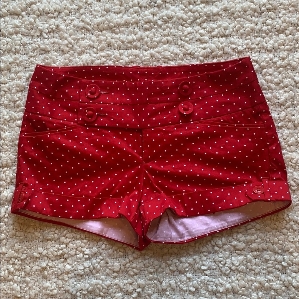 Red polka dot shorts
